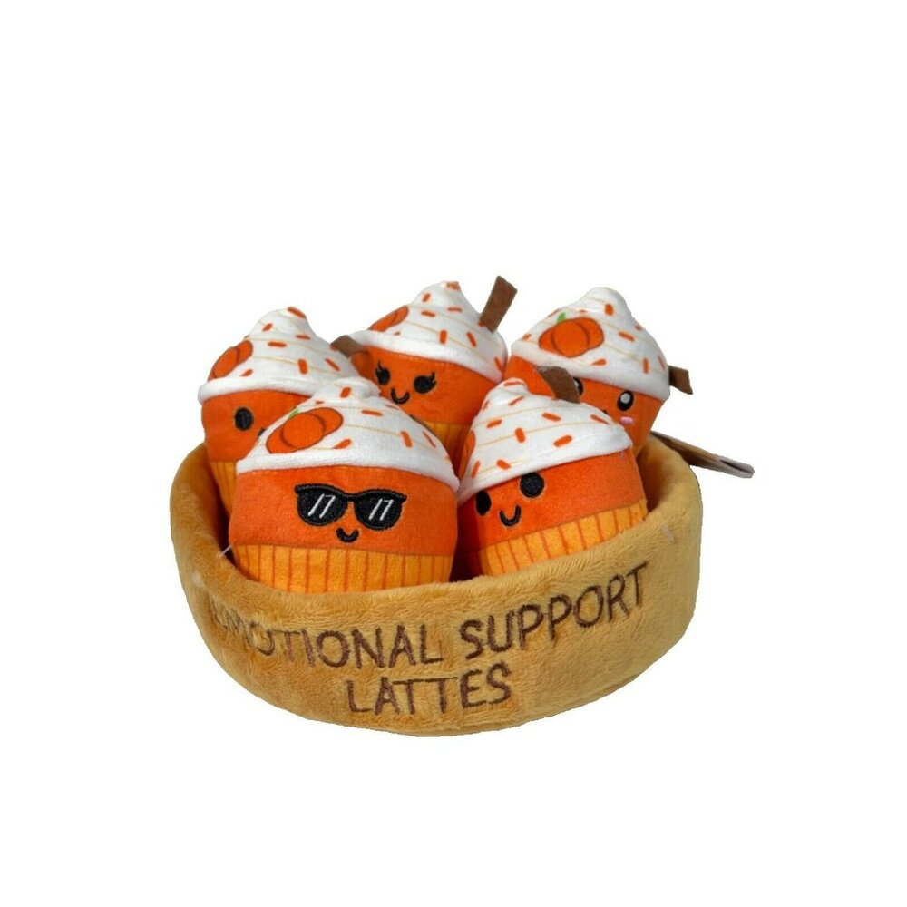 EMOTIONAL SUPPORT PUMPKIN SPICE LATTE Fall Mini Plush 6 Piece Set - Picture 5 of 12